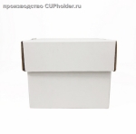 D004 Коробка для бургера микрогофра белая/бурая  